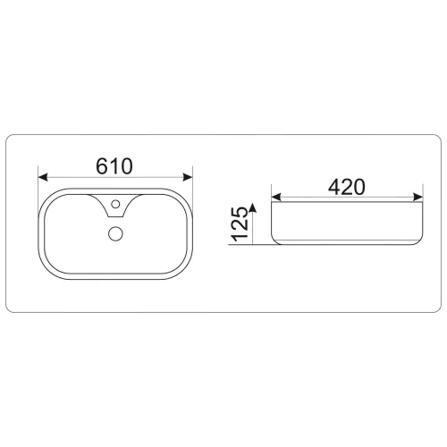 Раковина накладная овальная CeramaLux  9446, изображение 3