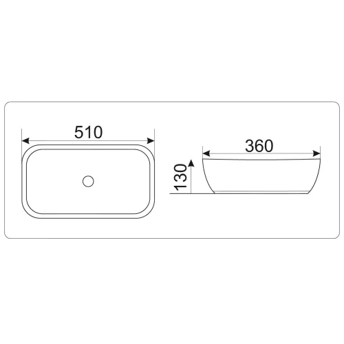 Раковина накладная прямоугольная CeramaLux 9447, изображение 3