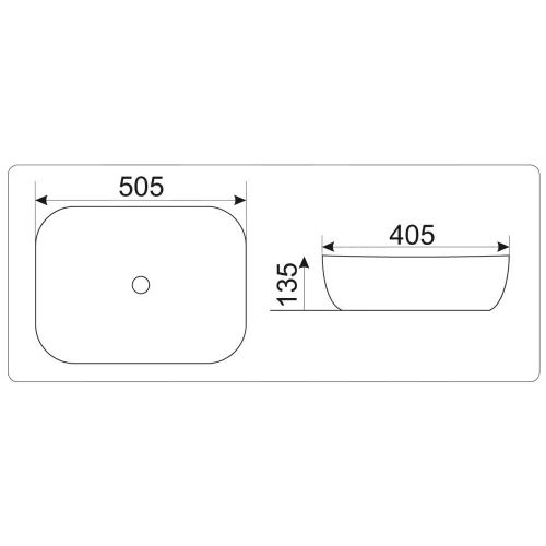 Раковина накладная прямоугольная CeramaLux LuxeLine  D1302H, Выбрать цвет: Черный/медь, изображение 4