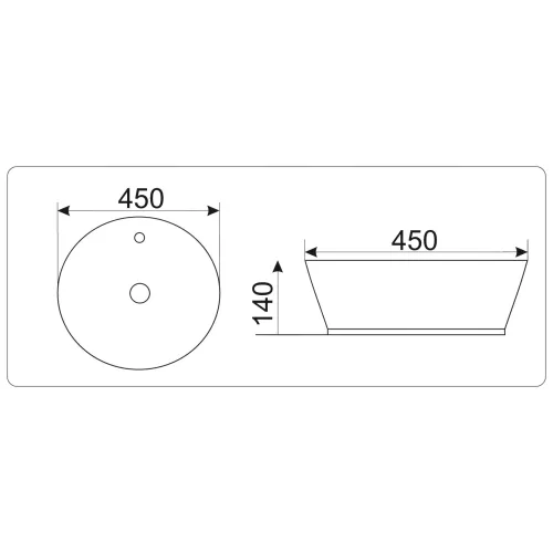 Раковина накладная круглая CeramaLux LuxeLine D1306H, Выбрать цвет: Белый, изображение 3