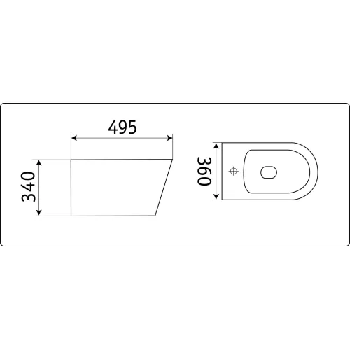 Биде подвесное СeramaLux 5330, Выбрать цвет: Белый, изображение 2