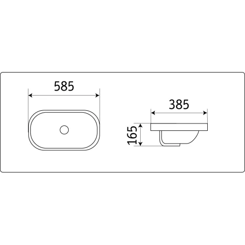 Раковина врезная овальная  CeramaLux 5006С, Комплектация: донный клапан, изображение 2