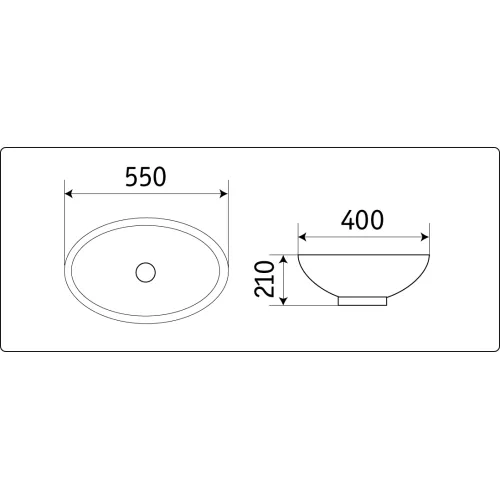 Раковина врезная овальная  CeramaLux 561, изображение 4