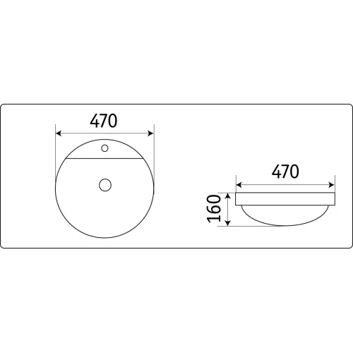 Раковина врезная круглая CeramaLux 7067A, изображение 3