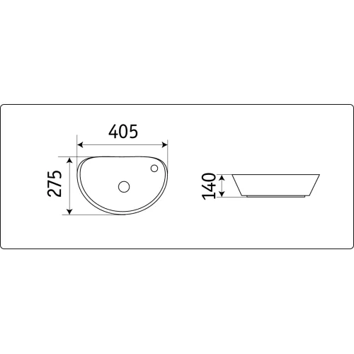 Умывальник подвесной/накладной CeramaLux 7717Х, изображение 4