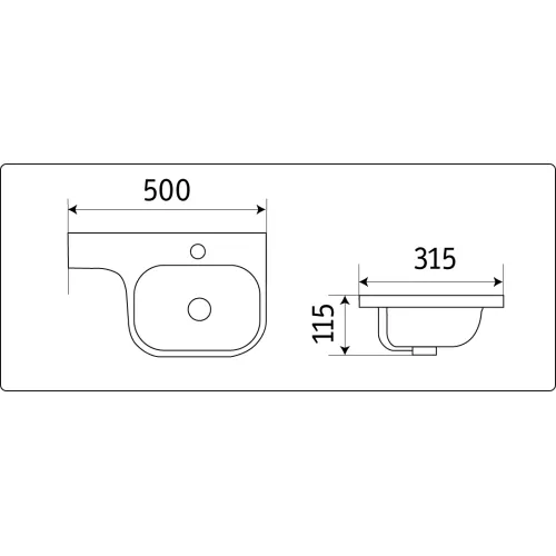 Умывальник подвесной  CeramaLux 78365, изображение 3