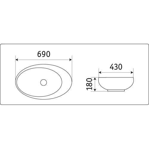 Раковина накладная нестандартная  CeramaLux NC 78456, изображение 2