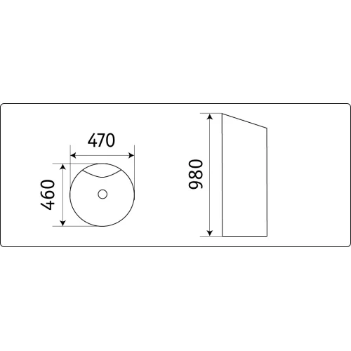 Раковина напольная круглая  CeramaLux P7030, изображение 4