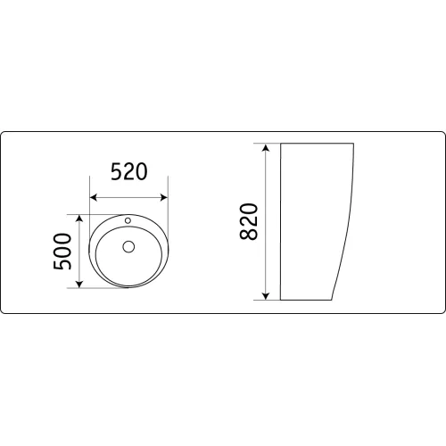 Раковина напольная круглая  CeramaLux B134B, изображение 4