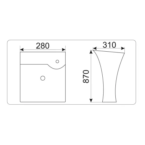 Раковина напольная нестандартная  CeramaLux M9012, изображение 5