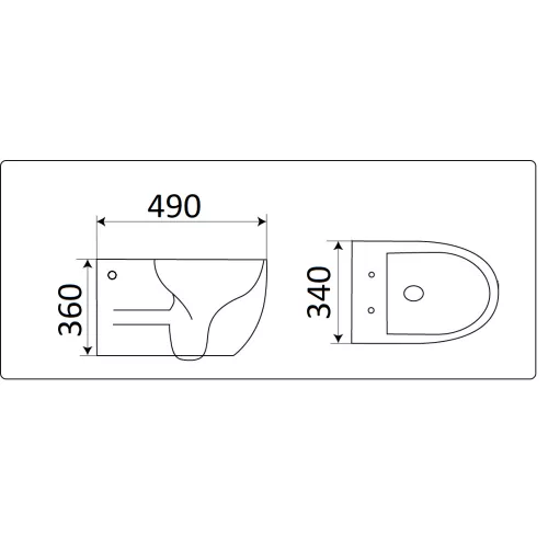 Унитаз подвесной CeramaLux CL2196 -1, изображение 2