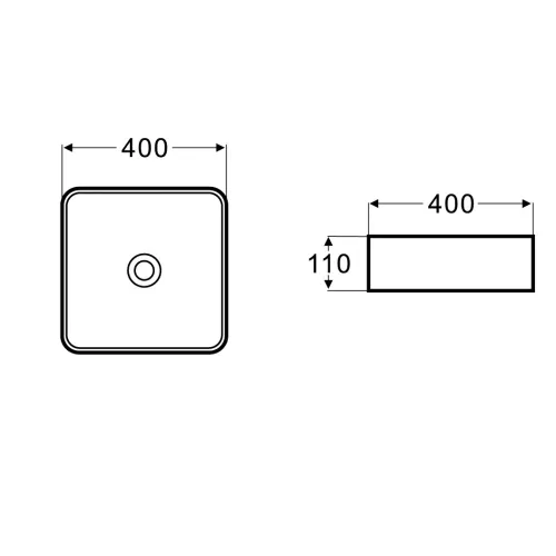 Раковина накладная прямоугольная CeramaLux  NC 1305MB, изображение 4