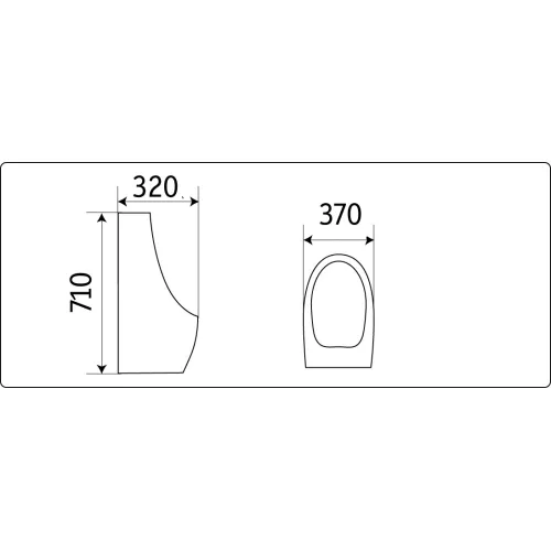 Писсуар подвесной CeramaLux X546, Комплектация: наружный подвод воды, изображение 3