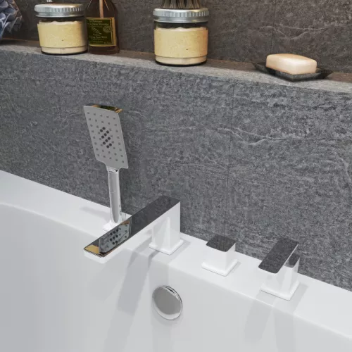 Смеситель врезной для ванны с душем Timo Torne 4330/00-16Y, Выбрать цвет: Хром Белый, изображение 2