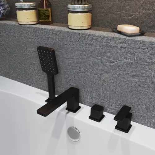 Смеситель врезной для ванны с душем Timo 4330/03Y, Выбрать цвет: Черный, изображение 2