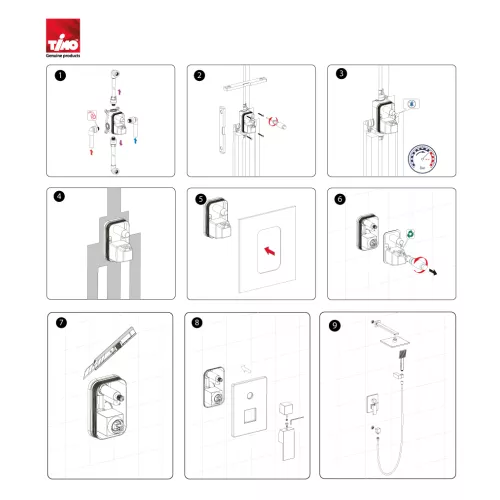 Душевая система встроенная Timo Selene SX-2069, Выбрать цвет: Хром, изображение 5