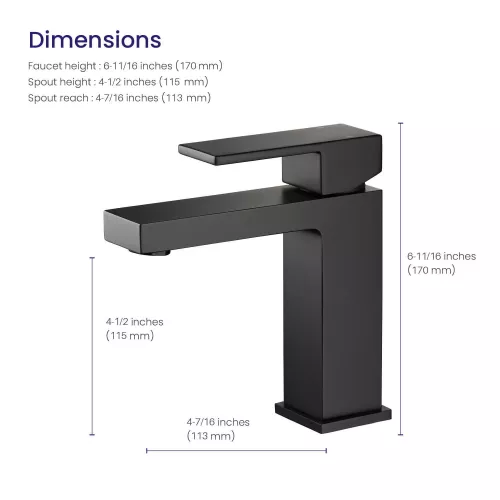 Смеситель для раковины Timo Selene 2061/03F, Выбрать цвет: Черный, изображение 4