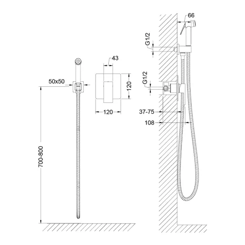 Смеситель встроенный с гигиеническим душем Timo Selene 2089/00SM, Выбрать цвет: Хром, изображение 3