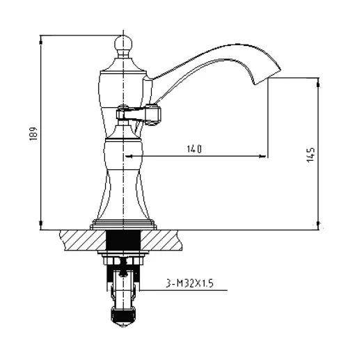 Смеситель для раковины врезной Timo Unari 7511, изображение 2
