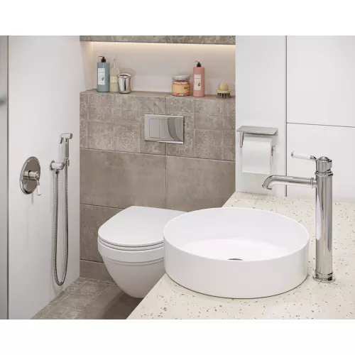 Смеситель встроенный с гигиеническим душем Timo Arisa 5309/00SM, Выбрать цвет: Хром, изображение 4