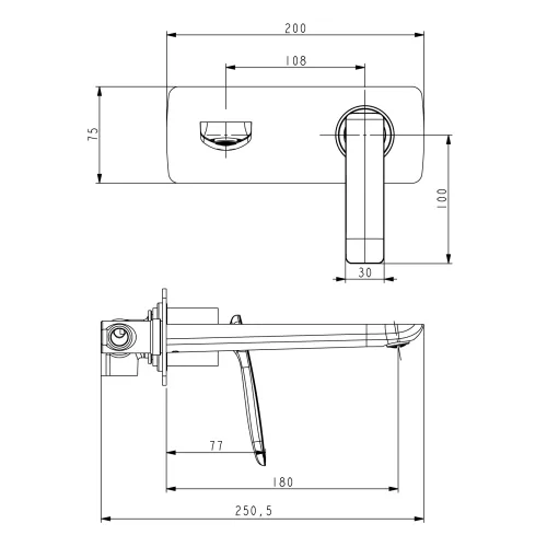 Смеситель для раковины встроенный Timo Helmi 4071/00-16SM, Выбрать цвет: Хром, изображение 2