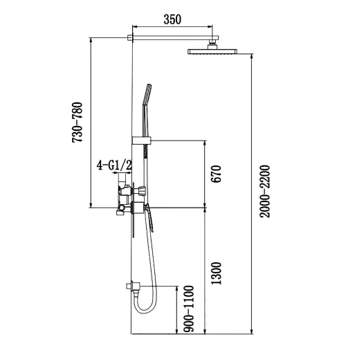 Душевая система встроенная Timo Helmi SX-4069/00-16SM, изображение 6