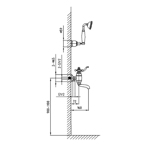 Смеситель для ванны с душем Timo Lina 7034/00Y, Выбрать цвет: Хром, изображение 2