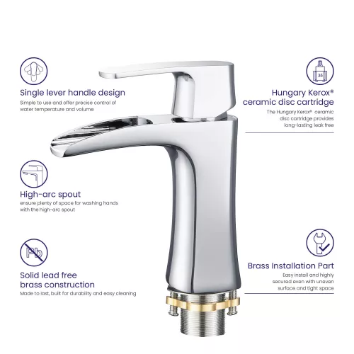 Смеситель каскадный  для раковины Timo Lumi 4261, изображение 4