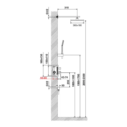 Душевая система встроенная Timo Selene SX-2069, Выбрать цвет: Хром, изображение 6