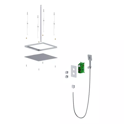 Душевая система встроенная с термостатом Timo Petruma SX-5029, Выбрать цвет: Хром, изображение 3