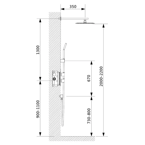 Душевая система встроенная с термостатом Timo Petruma SX-5159, изображение 5