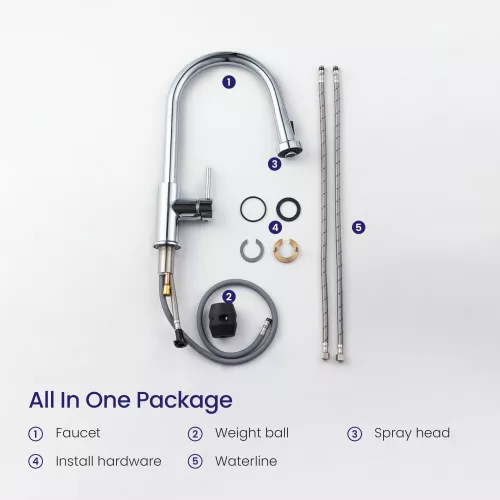 Смеситель для кухни с выдвижной лейкой Timo Saona 2316/00FL, Выбрать цвет: Хром, изображение 9