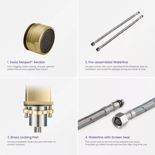 Смеситель для раковины Timo Selene 2061/17F, Выбрать цвет: Золото, изображение 9