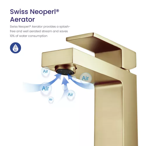 Смеситель для раковины Timo Selene 2061/17F, Выбрать цвет: Золото, изображение 6