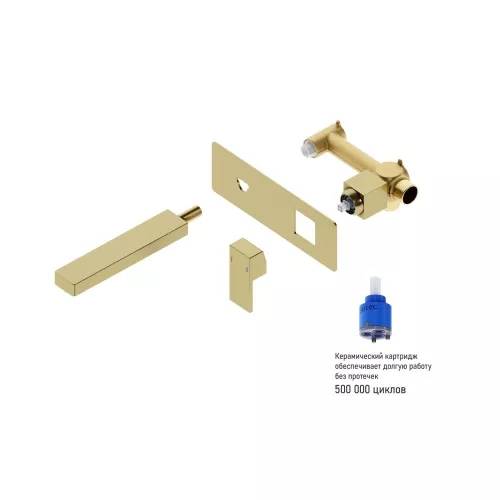 Смеситель для раковины встроенный Timo Selene 2071/17SM, Выбрать цвет: Золото, изображение 3