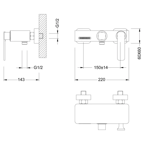 Смеситель для ванны с душем Timo Torne 4314/03Y, Выбрать цвет: Черный, изображение 6