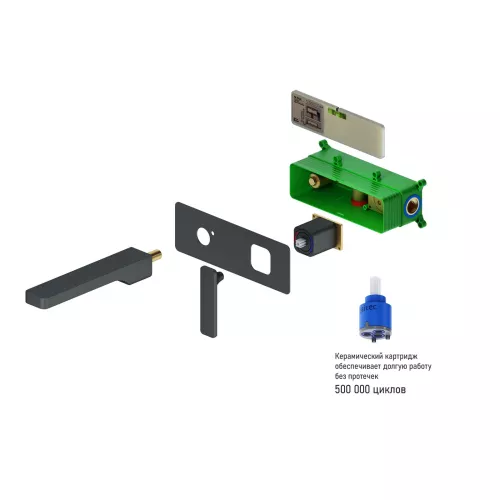 Смеситель для раковины встроенный Timo Torne 4371/03SM, Выбрать цвет: Черный, изображение 3