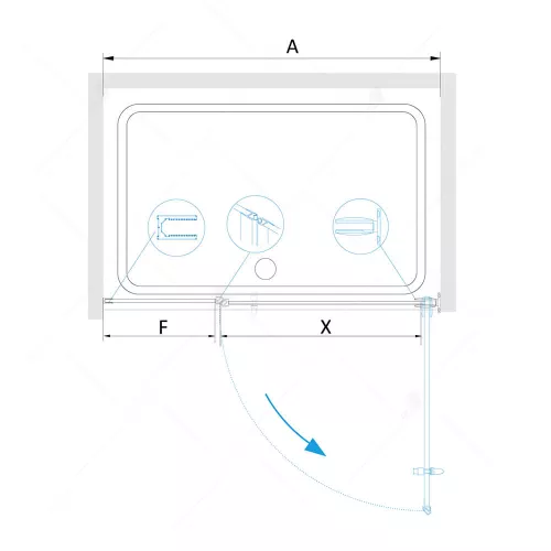 Душевая дверь RGW HO-012, Цвет стекла: прозрачное, Цвет профиля: Хром, Выбрать размер: 90, изображение 3