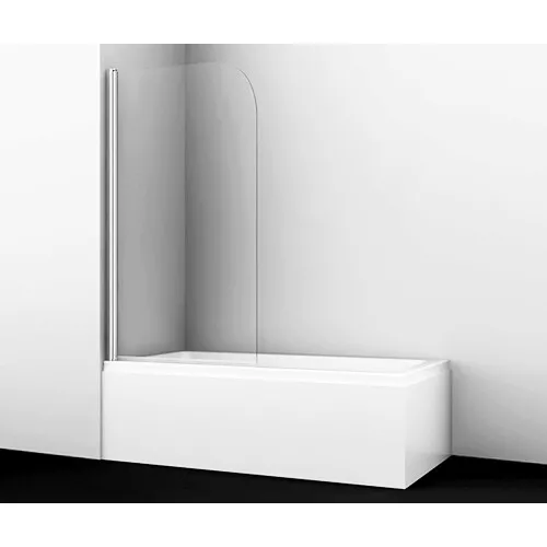 Стеклянная  шторка WasserKRAFT Leine хром, Цвет стекла: прозрачное, Цвет профиля: Хром, Выбрать размер: 80, Внешний вид: без фиксатора