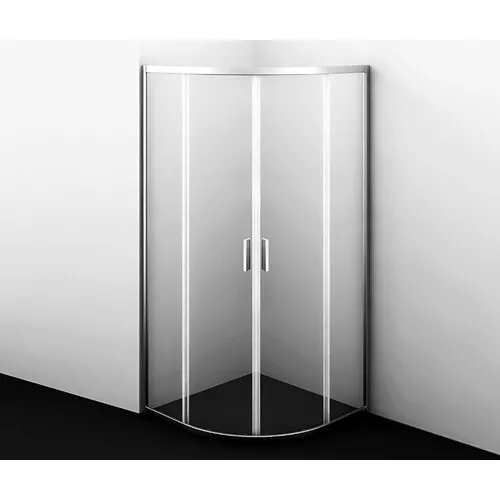Душевой уголок полукруглый WasserKRAFT Lippe 45S00 80х80 прозрачное стекло, Цвет стекла: прозрачное, Цвет профиля: Хром, Выбрать размер: 80х80