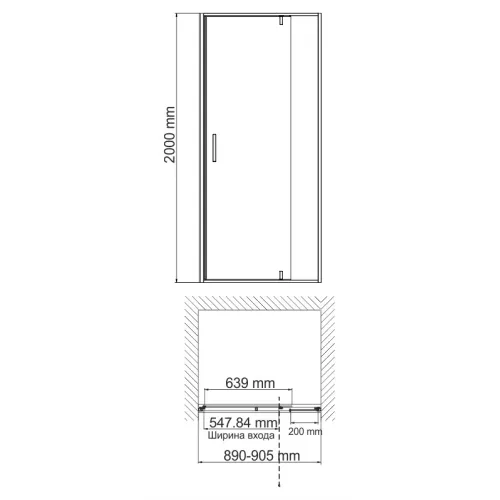 Душевая дверь WasserKRAFT Elbe, Выбрать размер: 90, изображение 3