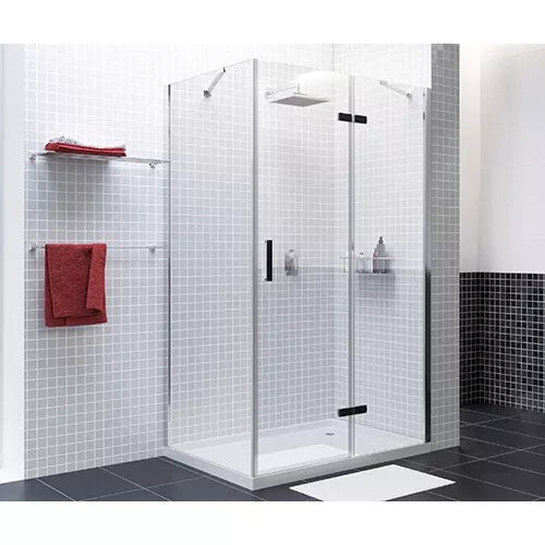 Душевой уголок WasserKRAFT AllerBLACK  Хром/Черный, Цвет стекла: прозрачное, Цвет профиля: Хром, Выбрать размер: 80х120, Ориентация: Правая, изображение 7