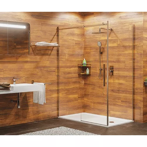 Душевой уголок WasserKRAFT Alme 15R прозрачное стекло/хром, Цвет стекла: прозрачное, Цвет профиля: Хром, Выбрать размер: 80х140, изображение 6