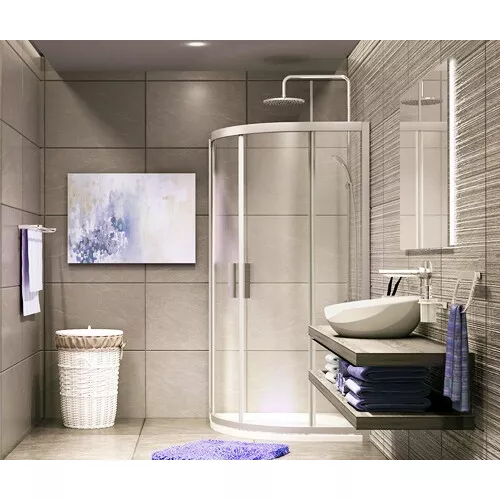 Душевой уголок полукруглый WasserKRAFT Lippe 45S00 80х80 прозрачное стекло, Цвет стекла: прозрачное, Цвет профиля: Хром, Выбрать размер: 80х80, изображение 2