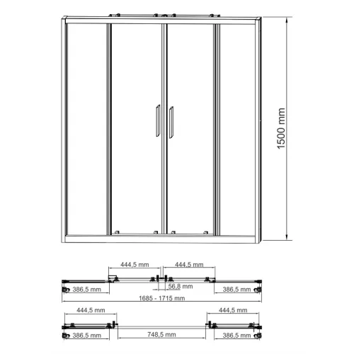Стеклянная шторка WasserKRAFT Lippe 45S02-170   170х150, изображение 7