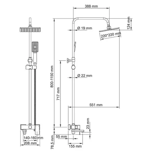 Комплект для ванны и душа  WasserKRAFT A17701, изображение 3