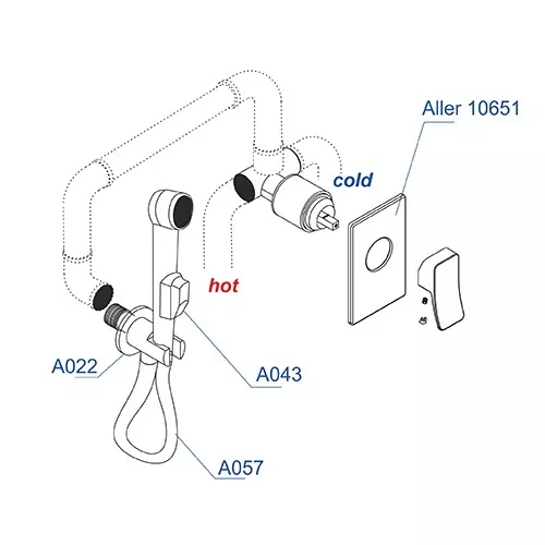 Встраиваемый комплект WasserKRAFT A010657 для биде со шлангом, изображение 3