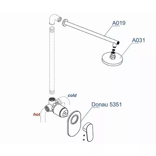 Встраиваемый комплект  WasserKRAFT A12031  для душа, изображение 3