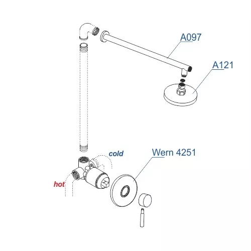 Встраиваемый комплект  WasserKRAFT A12497  для душа, изображение 3