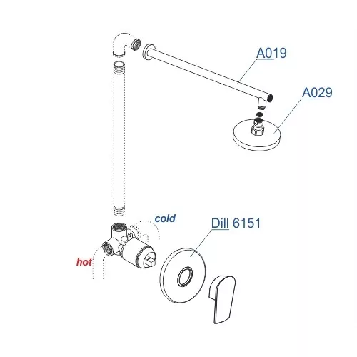 Встраиваемый комплект  WasserKRAFT A12629  для душа, изображение 3